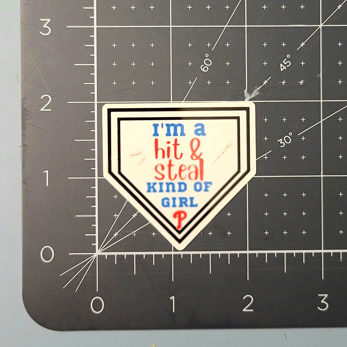 I'm a Hit & Steal Kind of Girl Phillies Waterproof Sticker for Laptops, Water Bottles, Phones, Tablets, and More
