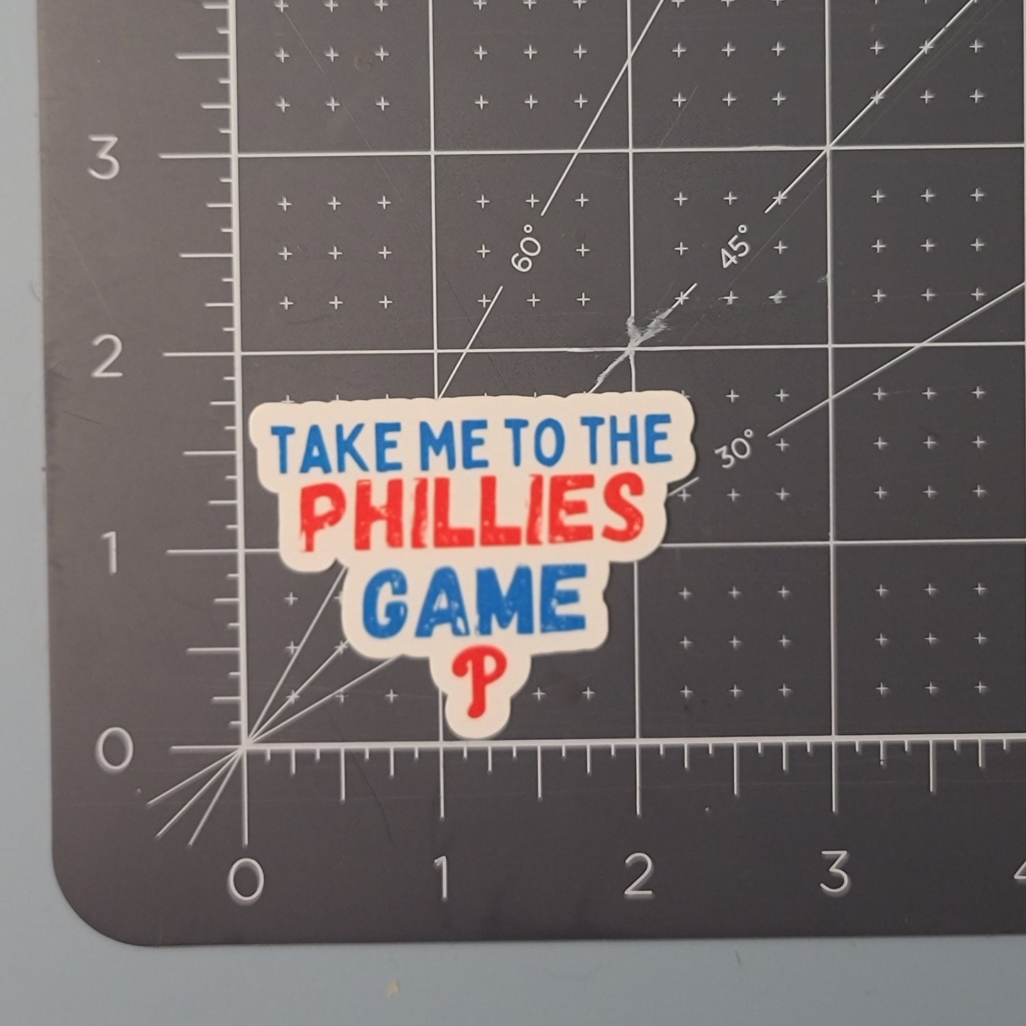 Take Me to the Phillies Game Waterproof Sticker for Laptops, Water Bottles, Phones, Tablets, and More