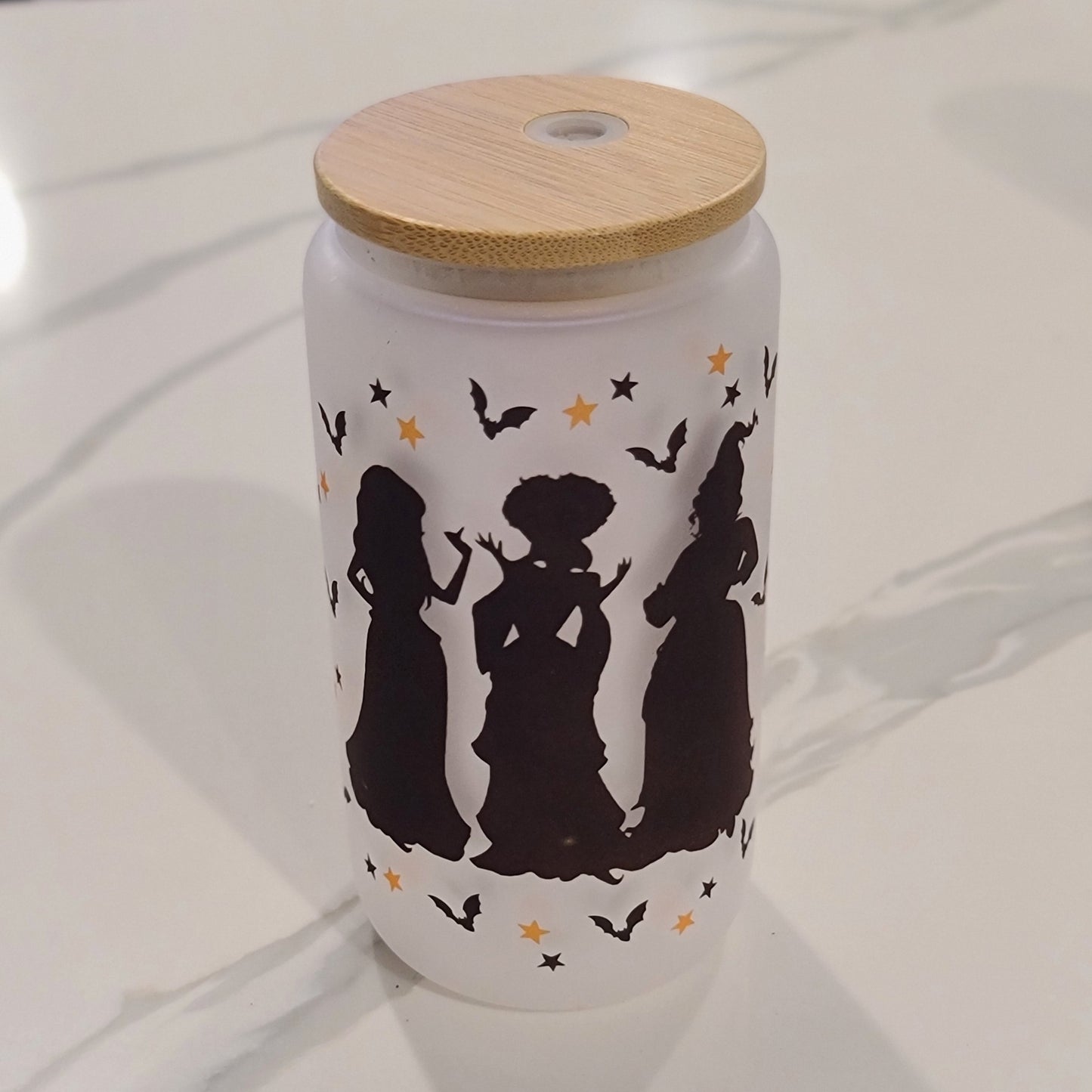 Hocus Pocus Frosted Glass Can