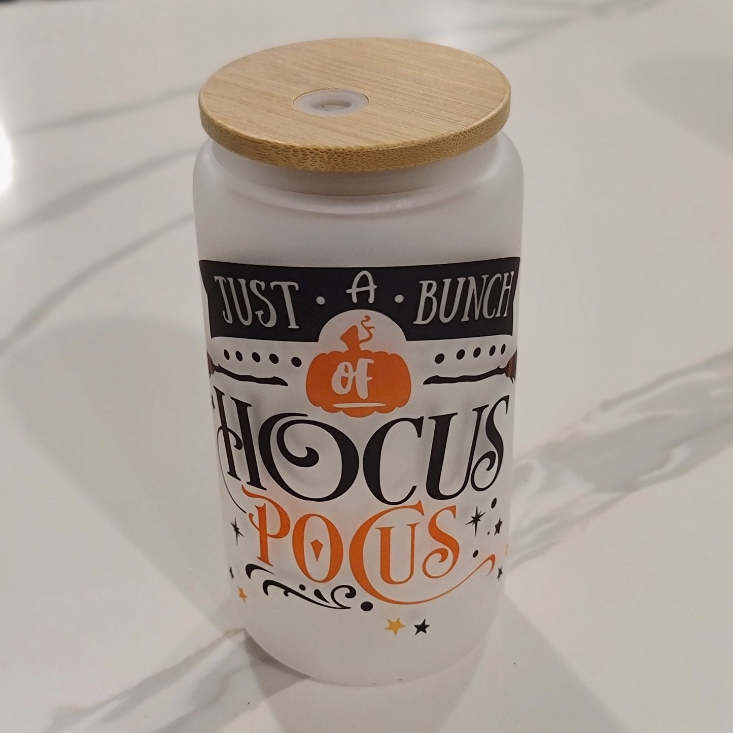 Hocus Pocus Frosted Glass Can