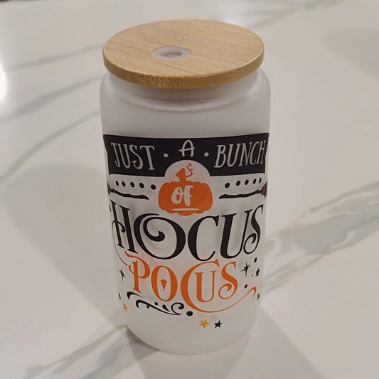 Hocus Pocus Frosted Glass Can