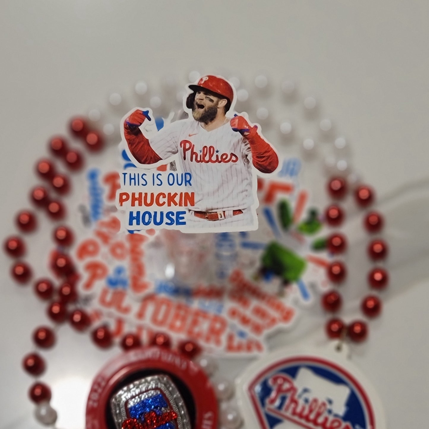 Bryce Harper This in My(Our) Phckin House Waterproof Sticker for Laptops, Water Bottles, Phones, Tablets, and More