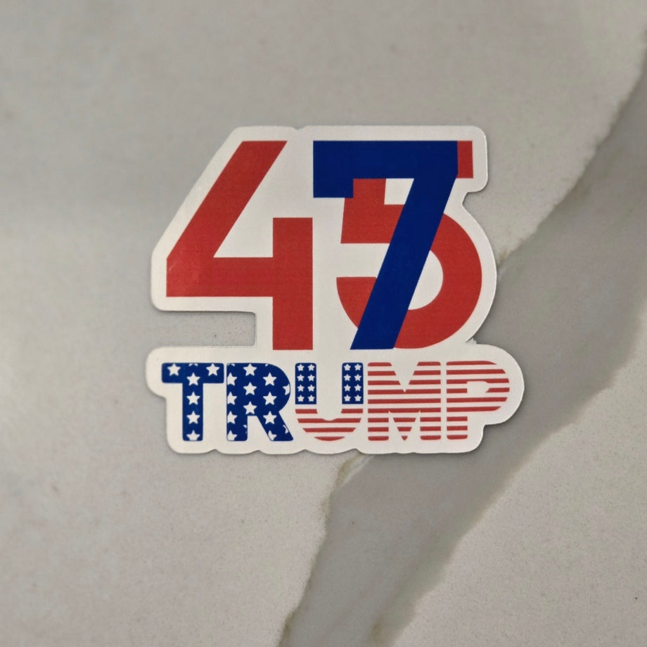 Trump 45/47th President Waterproof Sticker for Laptops, Water Bottles, Phones, Tablets, and More