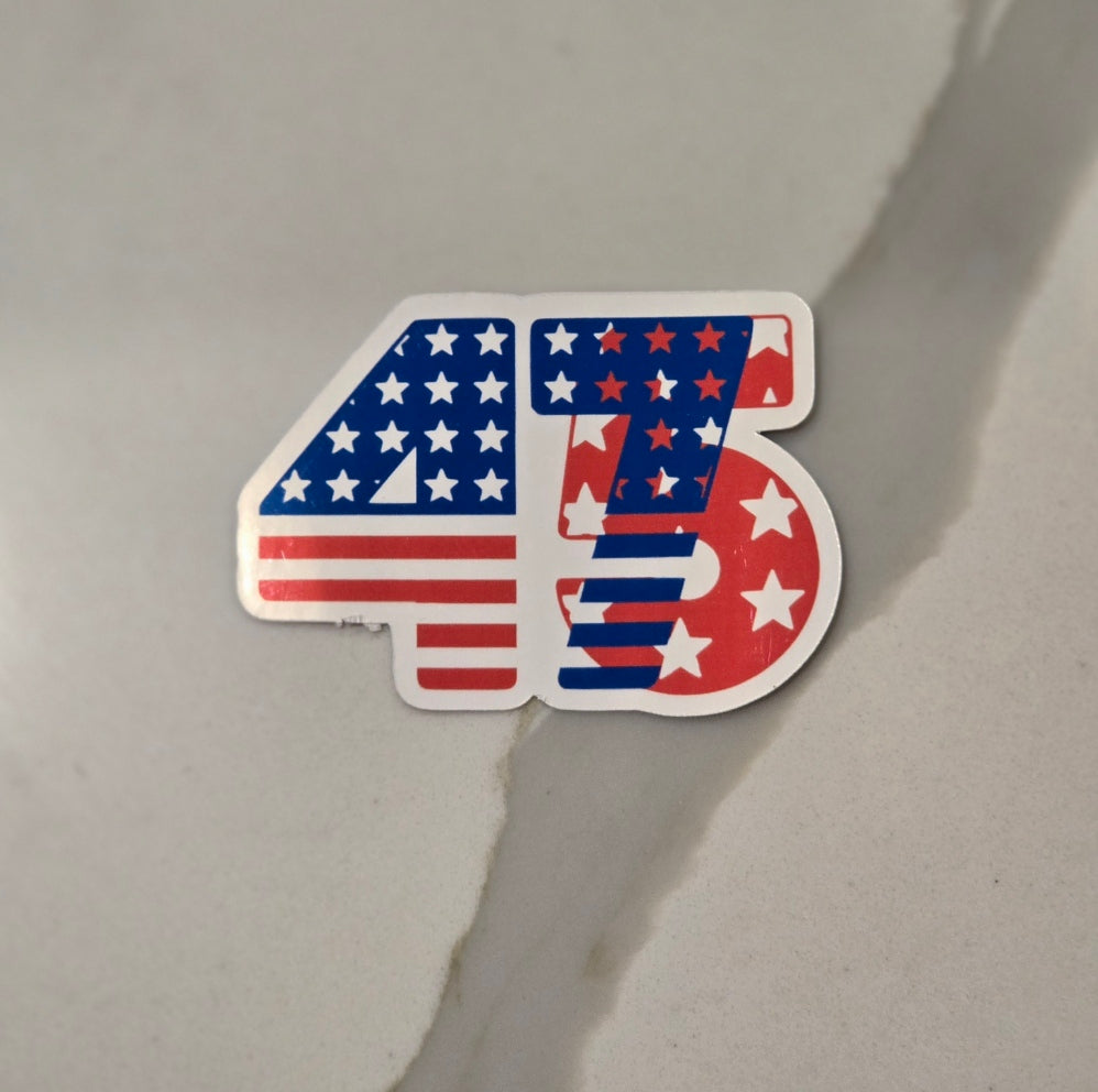 Trump 45/47th President Waterproof Sticker for Laptops, Water Bottles, Phones, Tablets, and More