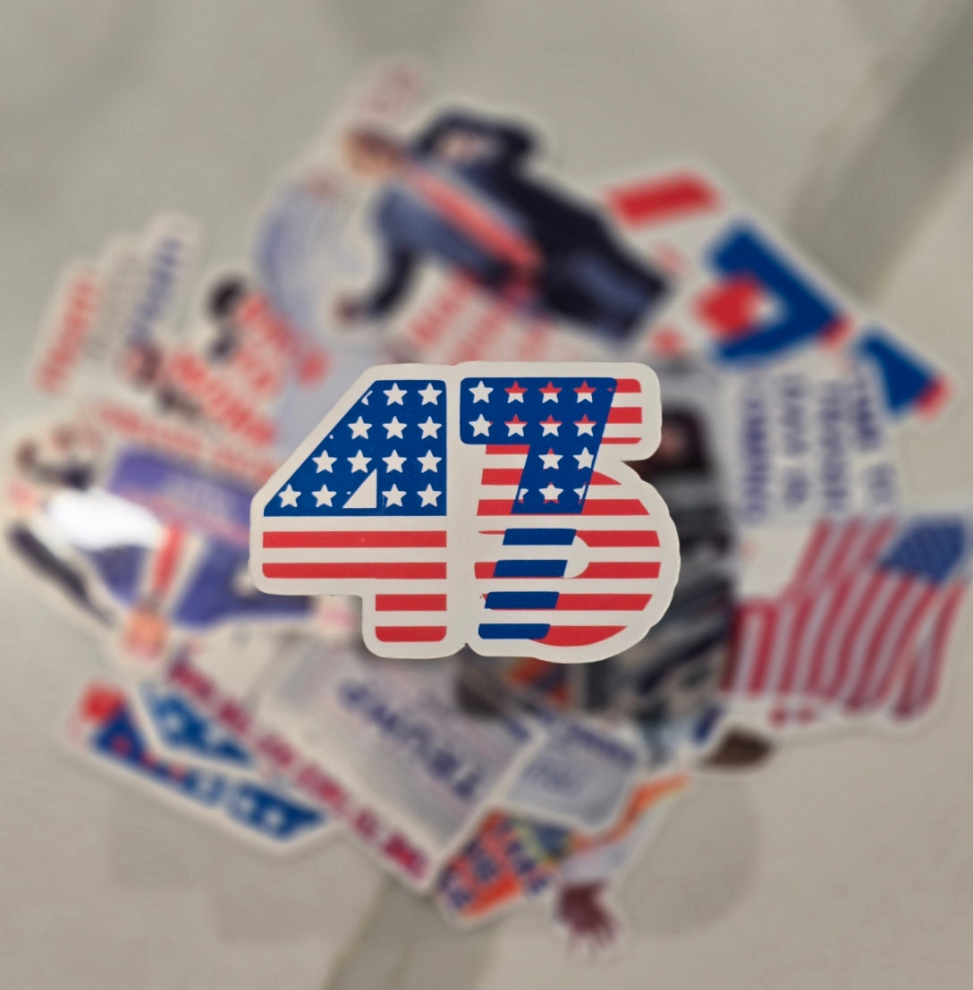 Trump 45/47th President Waterproof Sticker for Laptops, Water Bottles, Phones, Tablets, and More