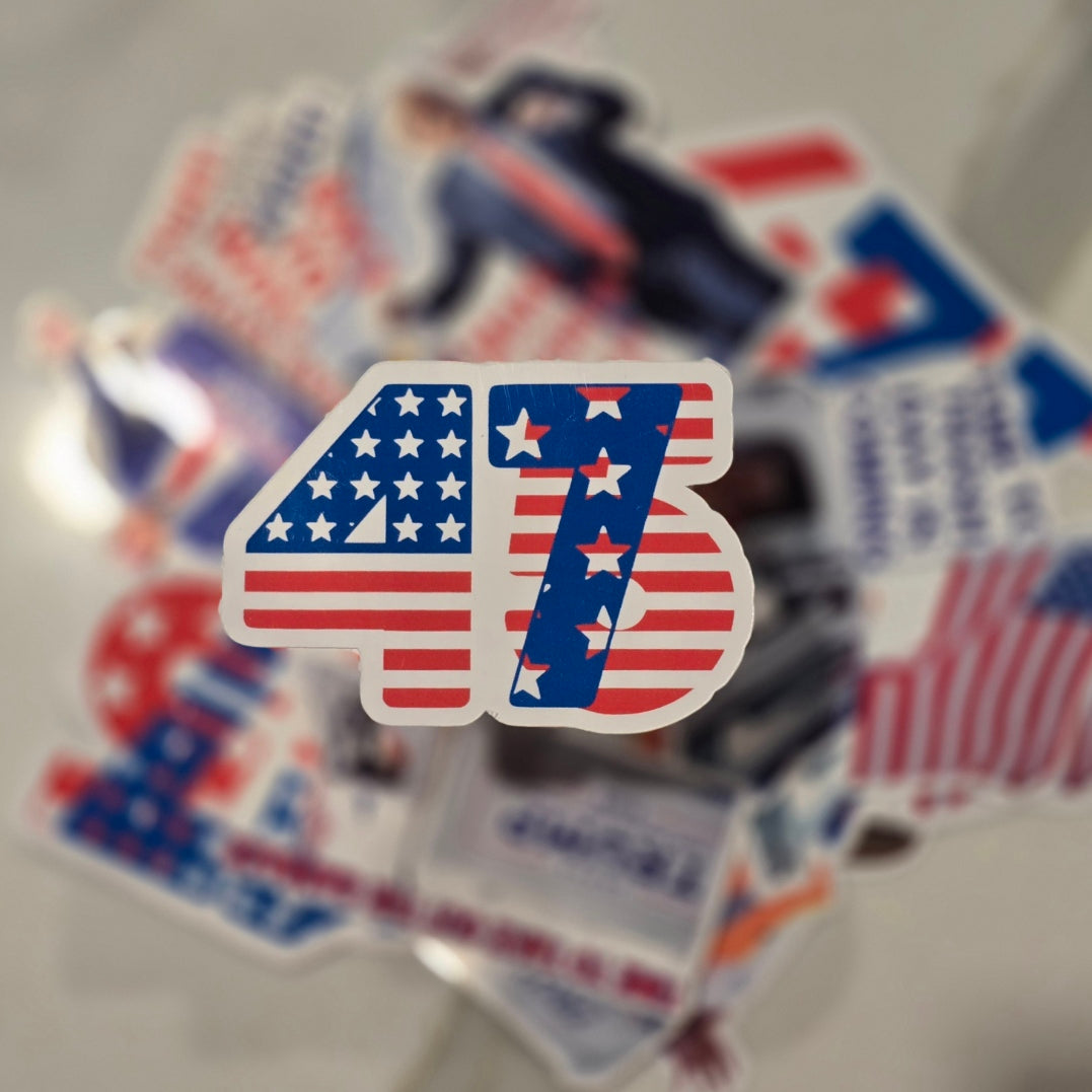 Trump 45/47th President Waterproof Sticker for Laptops, Water Bottles, Phones, Tablets, and More