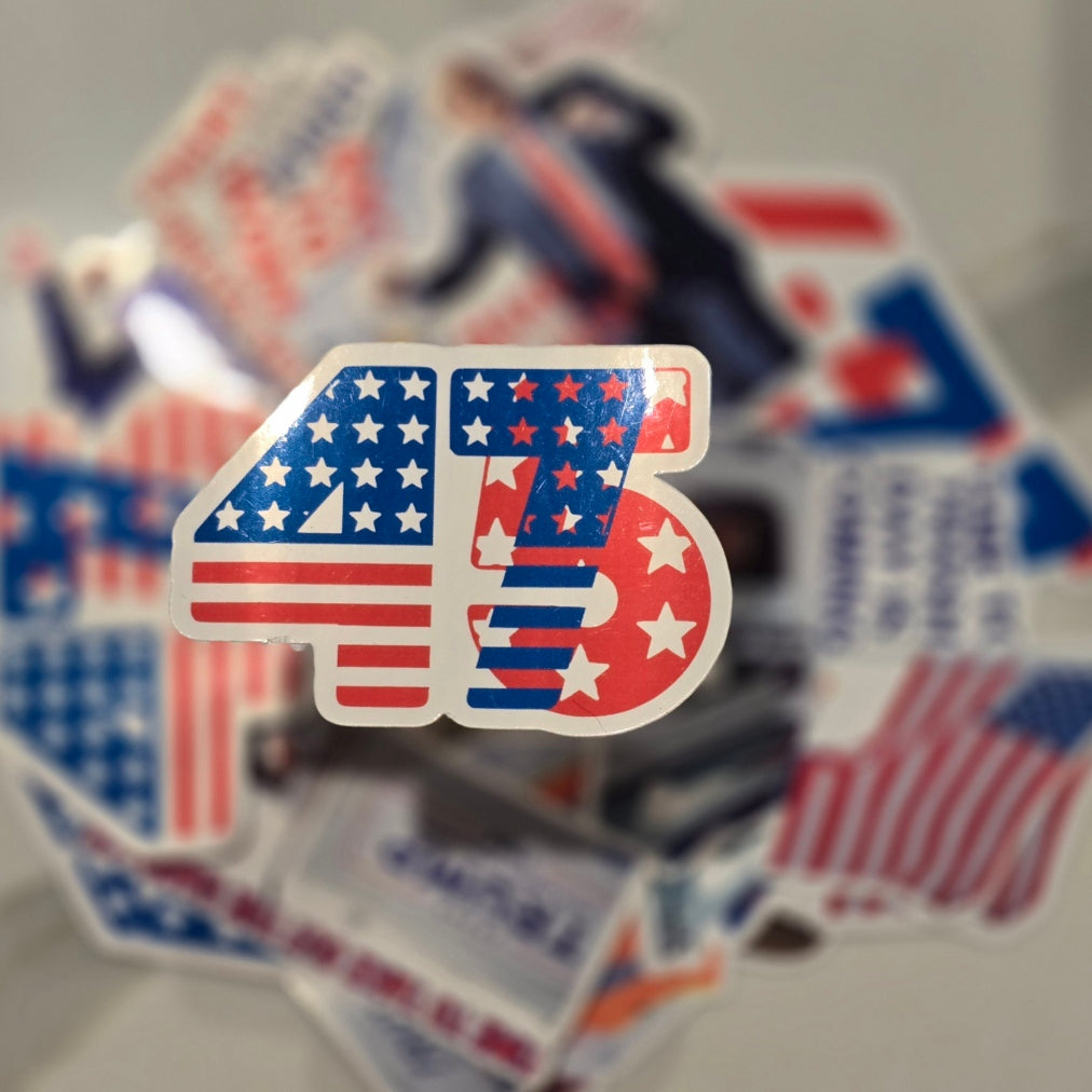 Trump 45/47th President Waterproof Sticker for Laptops, Water Bottles, Phones, Tablets, and More