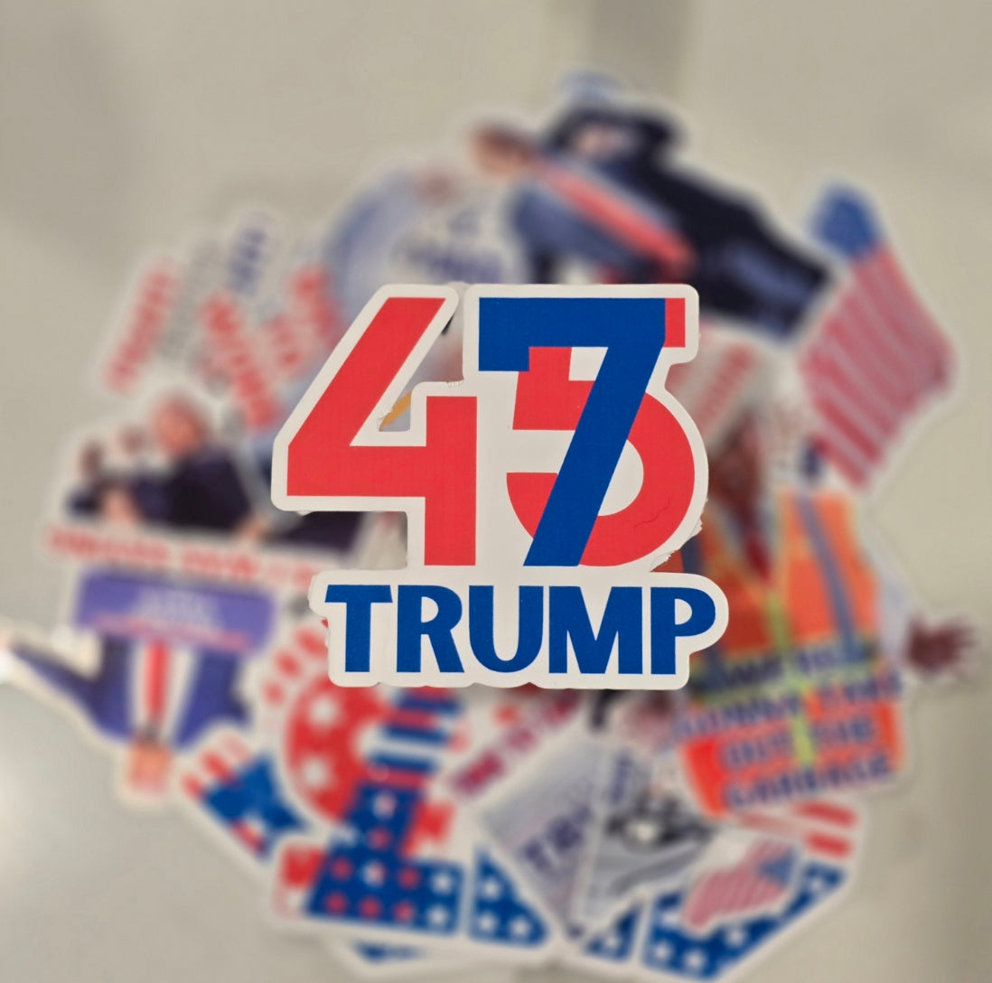 Trump 45/47th President Waterproof Sticker for Laptops, Water Bottles, Phones, Tablets, and More
