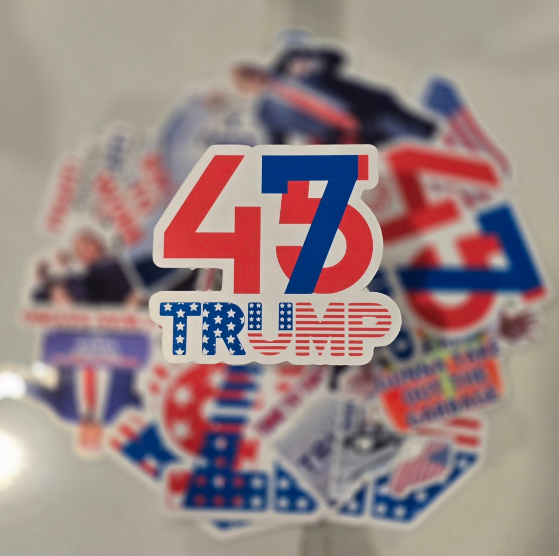 Trump 45/47th President Waterproof Sticker for Laptops, Water Bottles, Phones, Tablets, and More