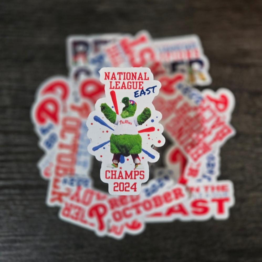2024 P.hillies Phanatic National League East ChampsWaterproof Sticker for Laptops, Water Bottles, Phones, Tablets, and More