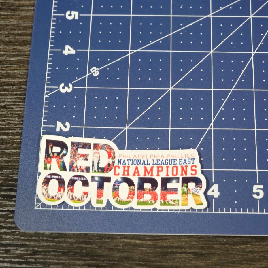 2024 Phillies Red October Waterproof Sticker for Laptops, Water Bottles, Phones, Tablets, and More