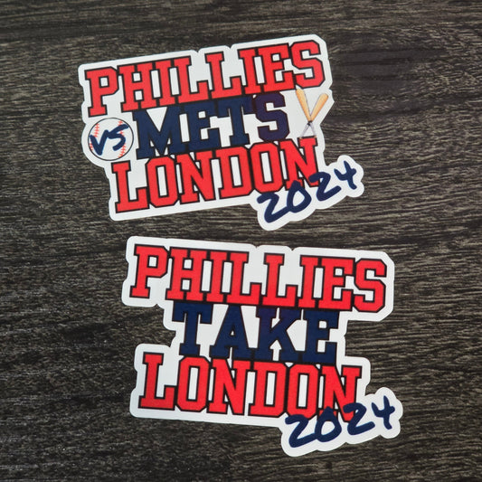 Phillies London Series Waterproof Sticker for Laptops, Water Bottles, Phones, Tablets, and More