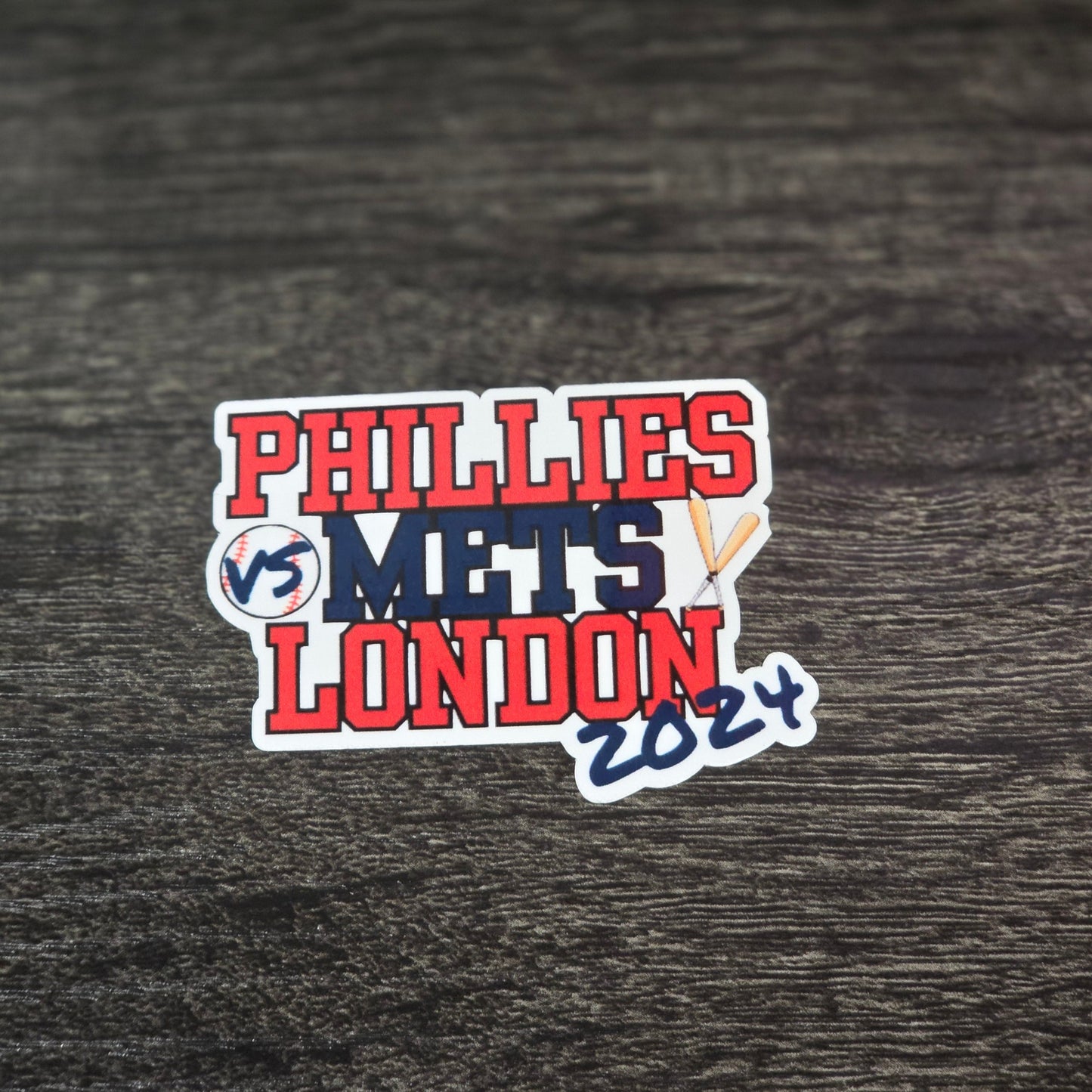 Phillies London Series Waterproof Sticker for Laptops, Water Bottles, Phones, Tablets, and More