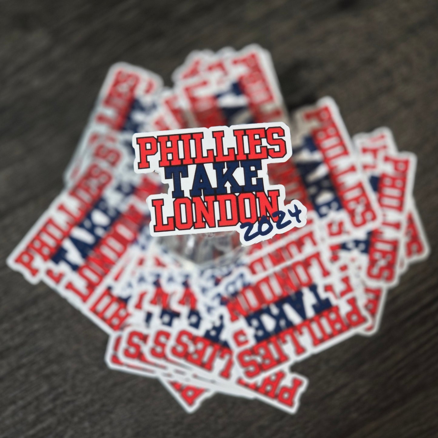 Phillies London Series Waterproof Sticker for Laptops, Water Bottles, Phones, Tablets, and More