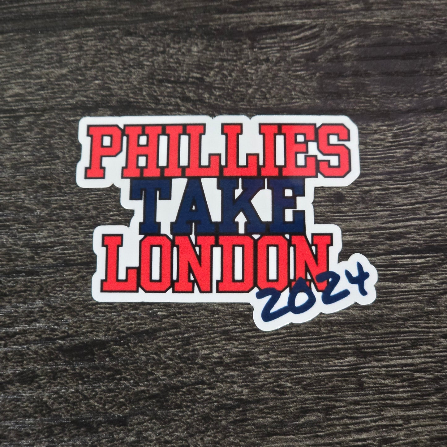 Phillies London Series Waterproof Sticker for Laptops, Water Bottles, Phones, Tablets, and More