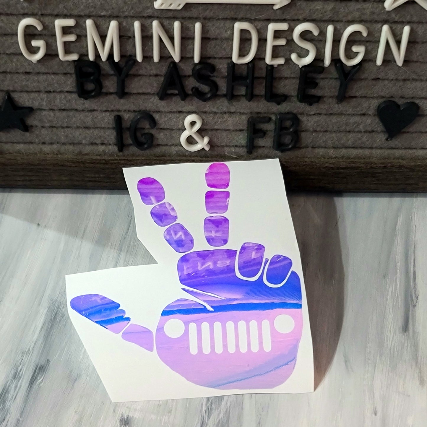 2 Finger Wave Decal for JPs, 4x4s, Trucks, or Cars
