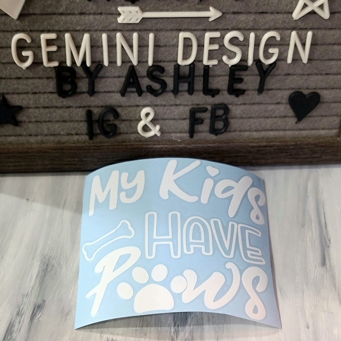 My Kids Have Paws Decal for JPs, 4x4s, Trucks, or Cars