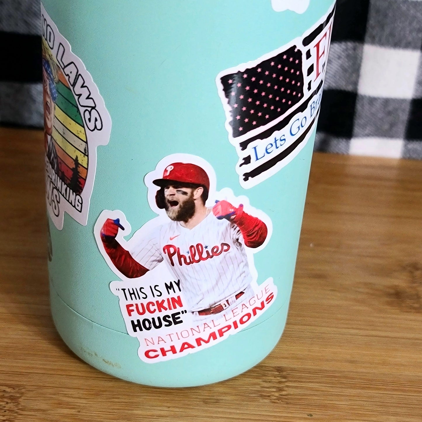 Bryce Harper This in My Fckin House Waterproof Sticker for Laptops, Water Bottles, Phones, Tablets, and More