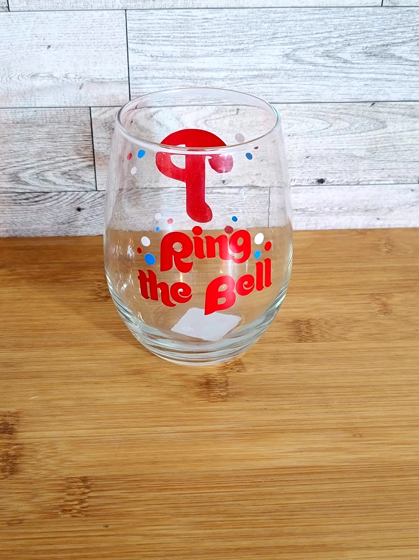 Phillie.s Ring the Bell Wine Glass
