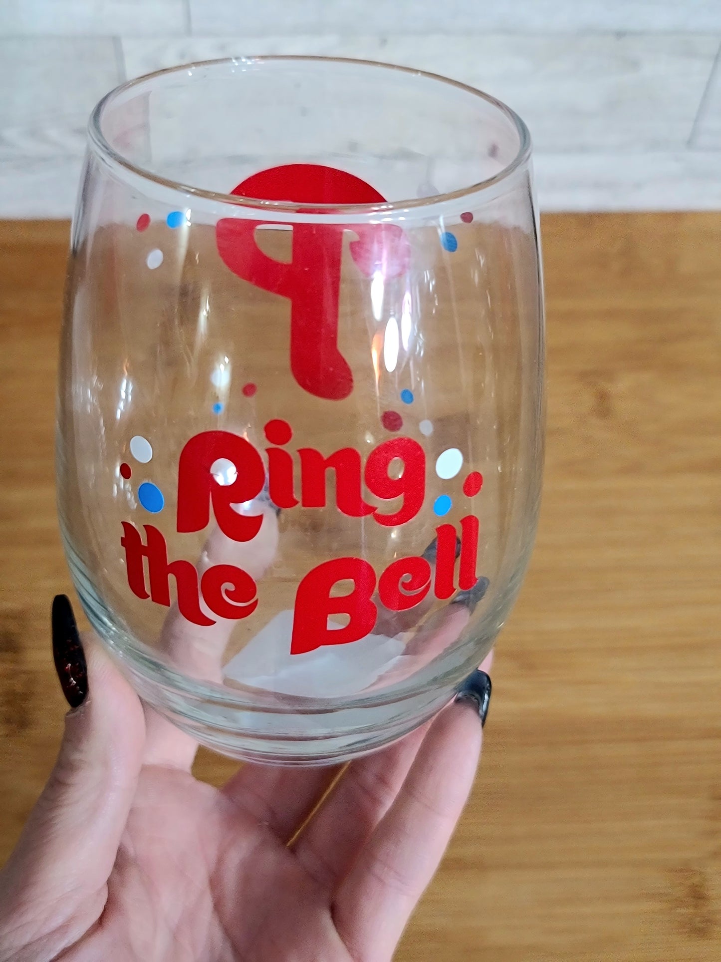 Phillie.s Ring the Bell Wine Glass