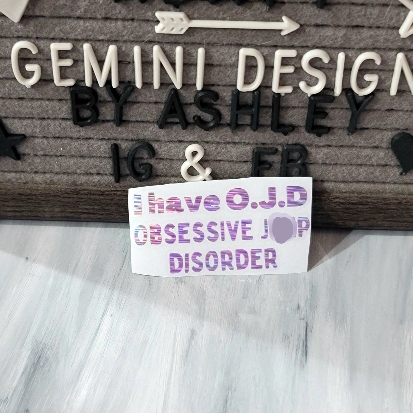 O.J.D - Obsessive JP Disorder Decal for JPs, 4x4s, Trucks, or Cars