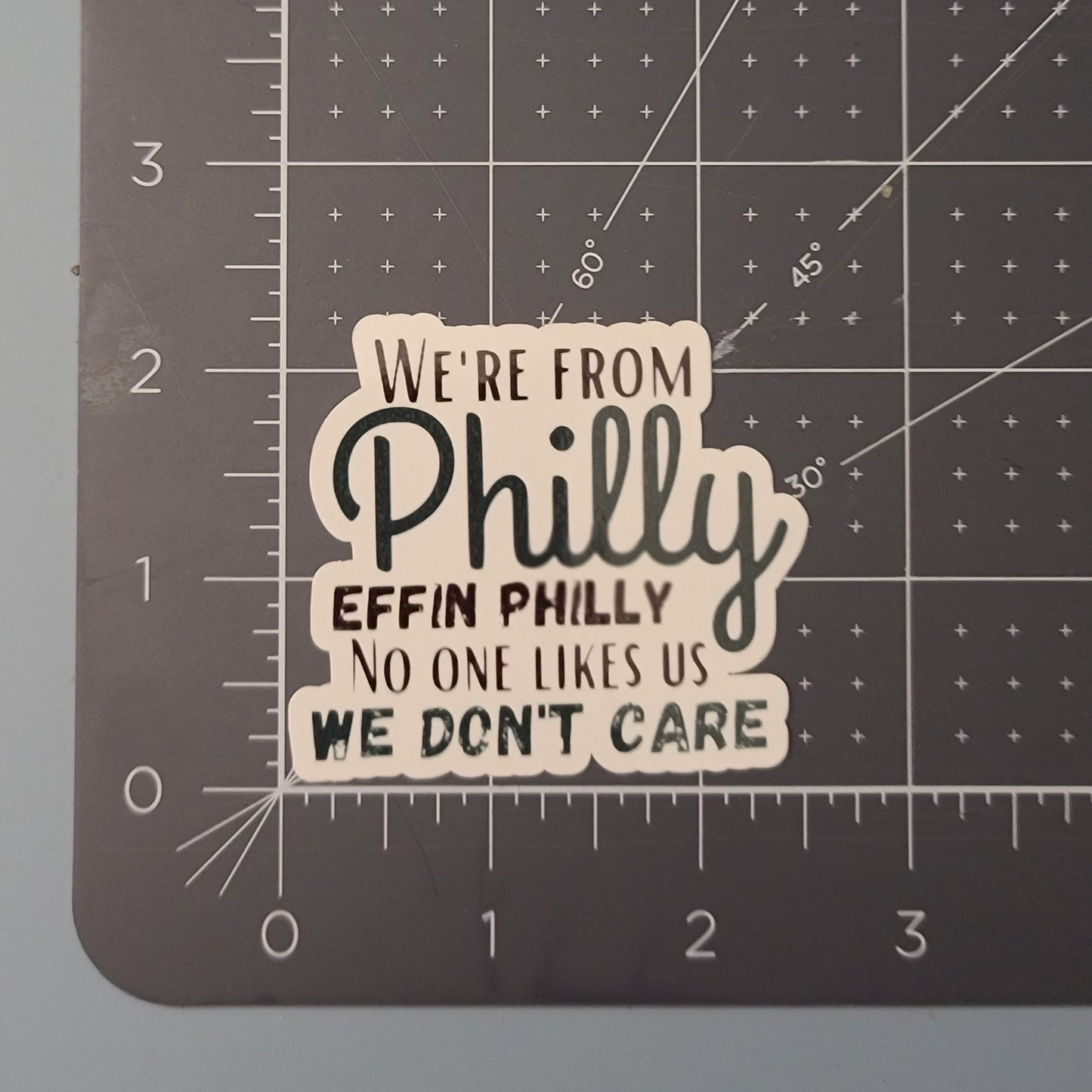 We're From Philly No One Likes Us Waterproof Sticker for Water Bottles, Laptops, Cell Phones, & More