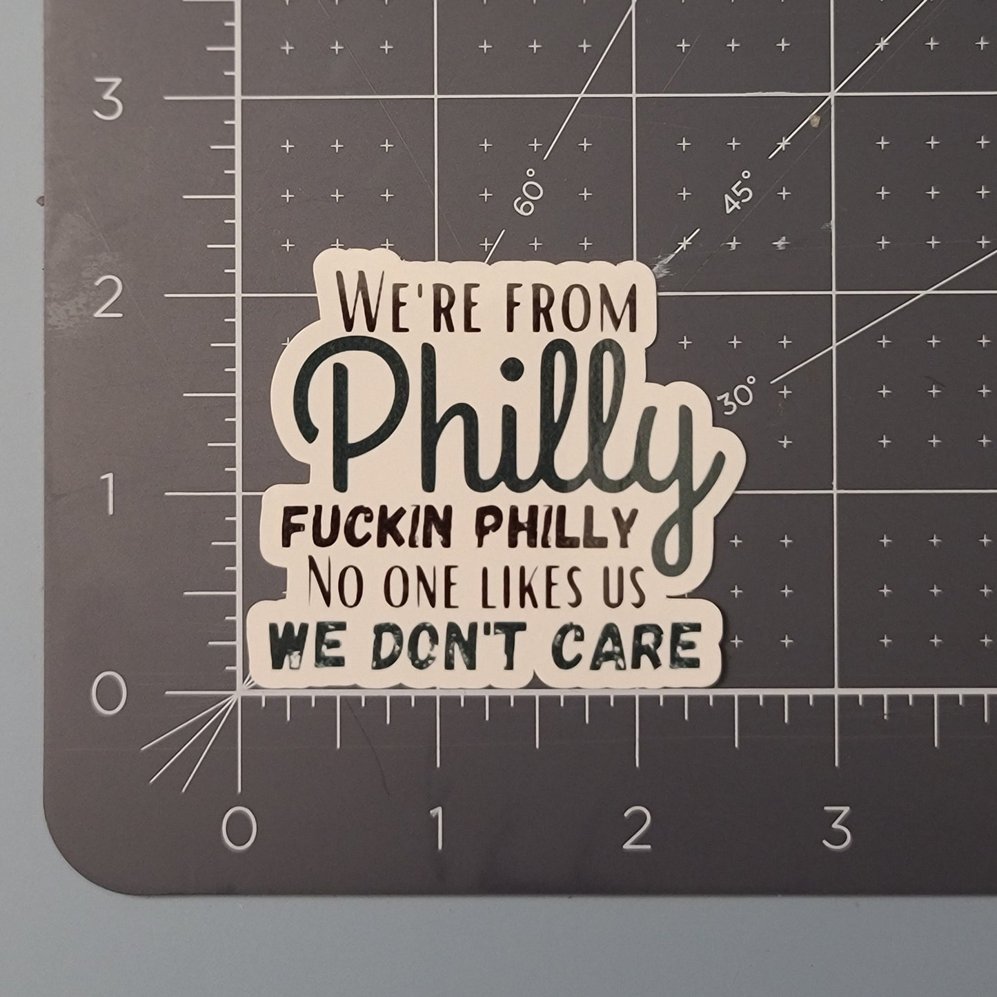 We're From Philly No One Likes Us Waterproof Sticker for Water Bottles, Laptops, Cell Phones, & More