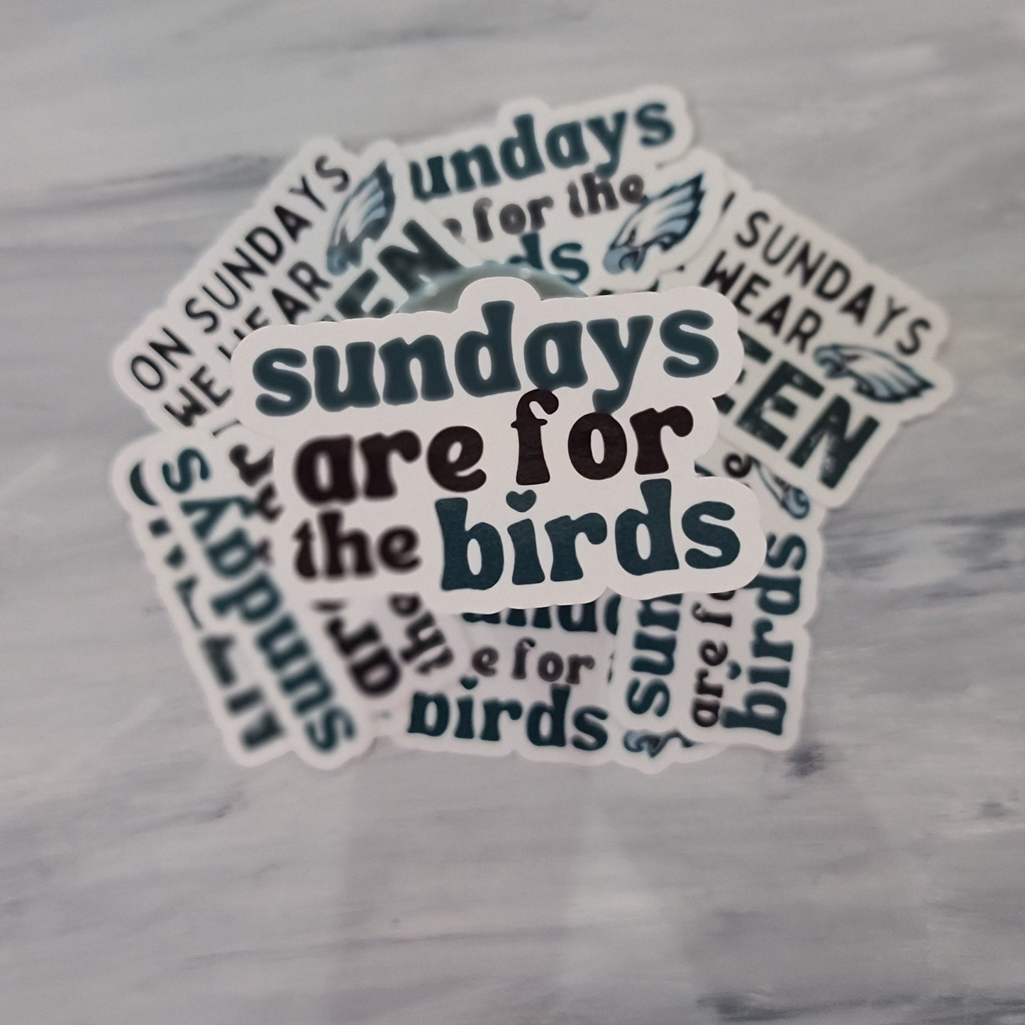 Sundays are for The Birds Waterproof Sticker for Laptops, Water Bottles, Phones, Tablets, and More