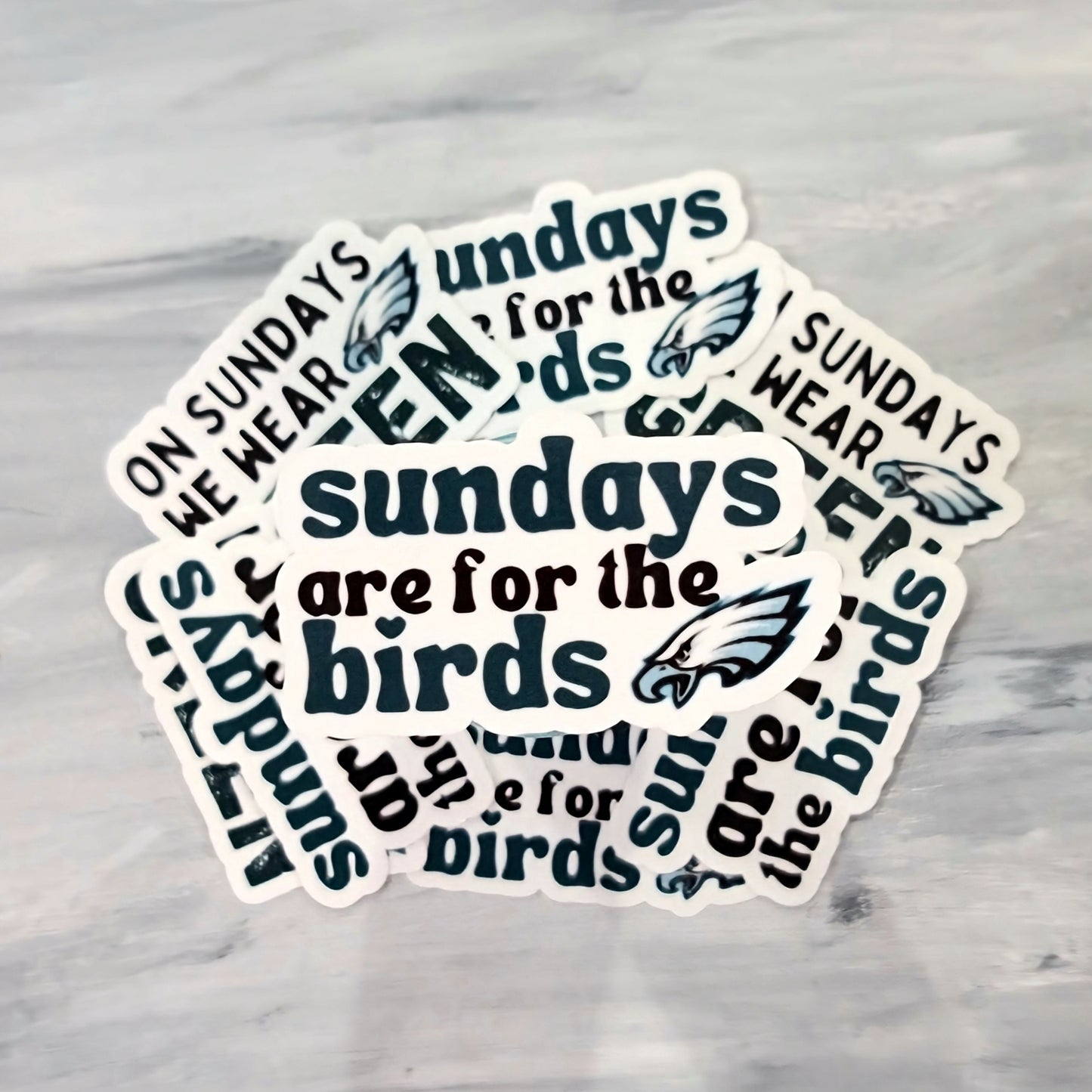 Sundays are for The Birds Waterproof Sticker for Laptops, Water Bottles, Phones, Tablets, and More