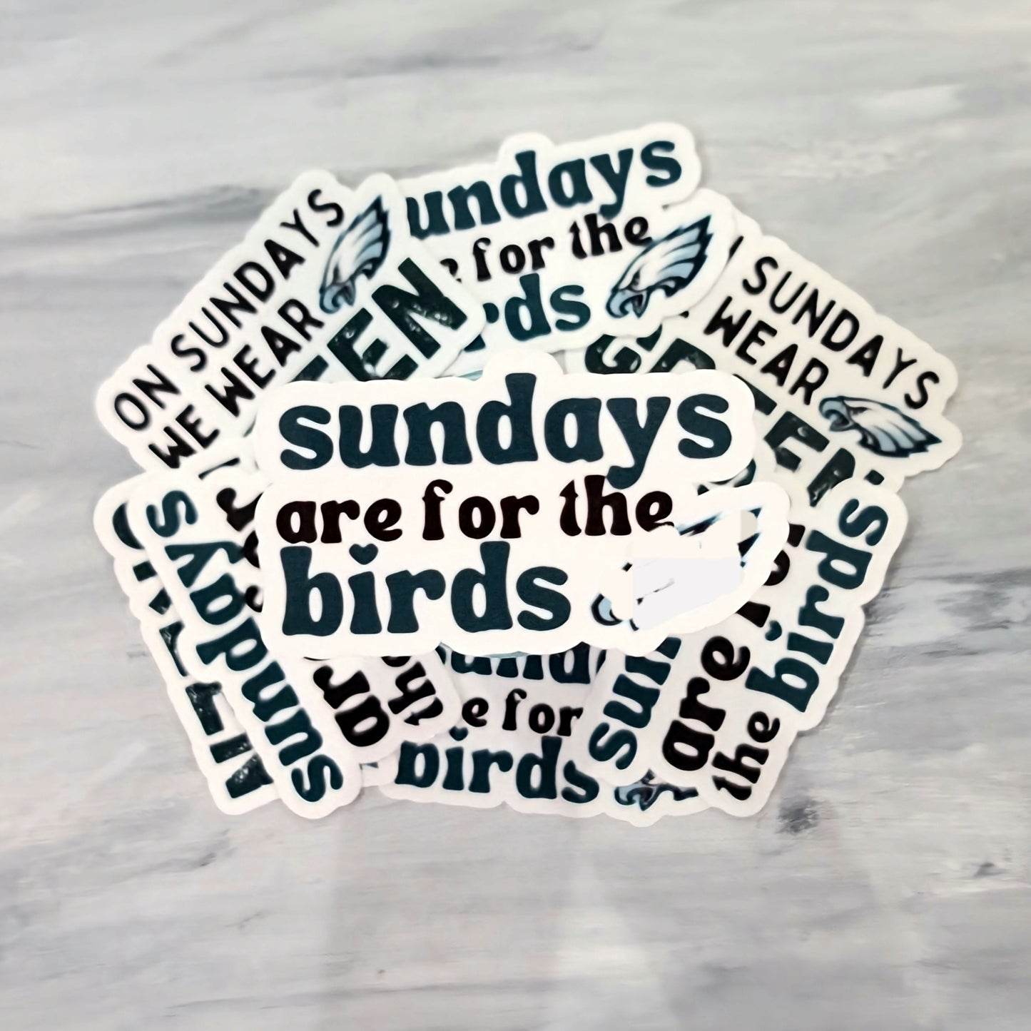 Sundays are for The Birds Waterproof Sticker for Laptops, Water Bottles, Phones, Tablets, and More