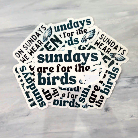 Sundays are for The Birds Waterproof Sticker for Laptops, Water Bottles, Phones, Tablets, and More