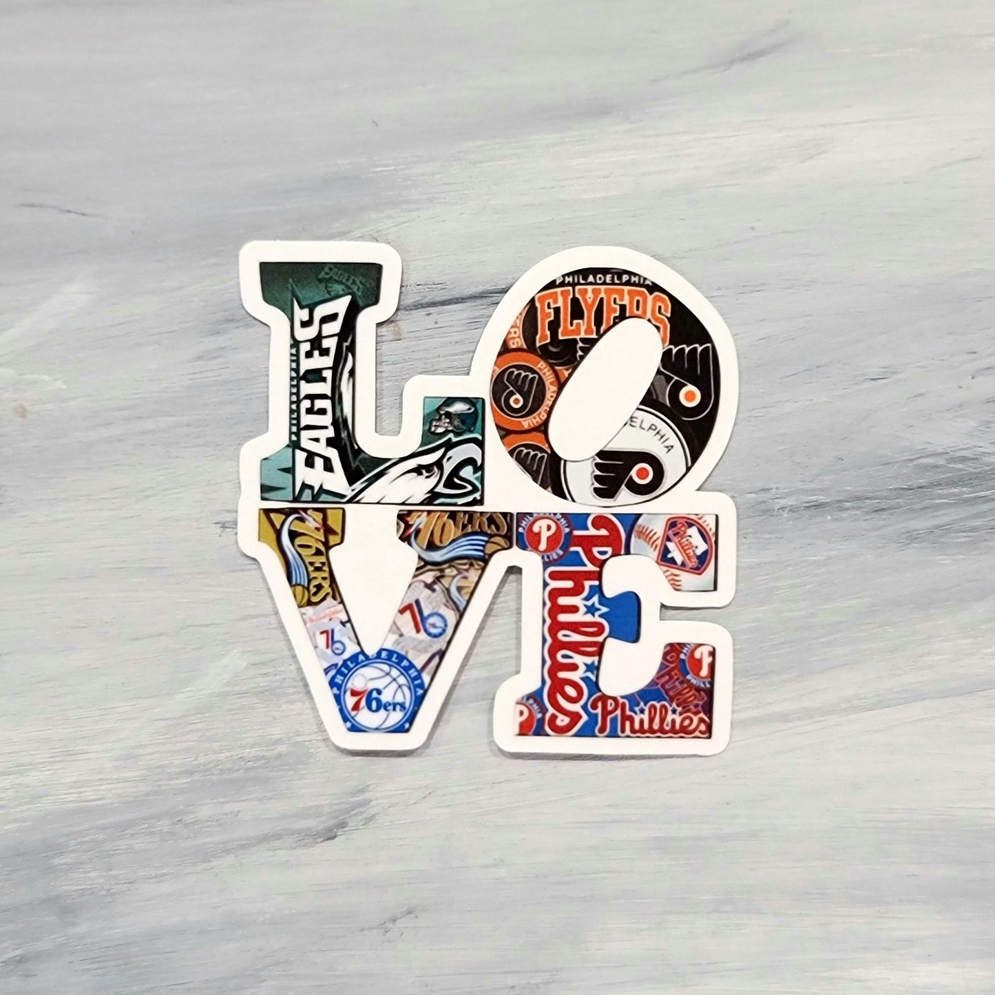 LOVE Philly Sports Waterproof Sticker for Laptops, Water Bottles, Phones, Tablets, and More