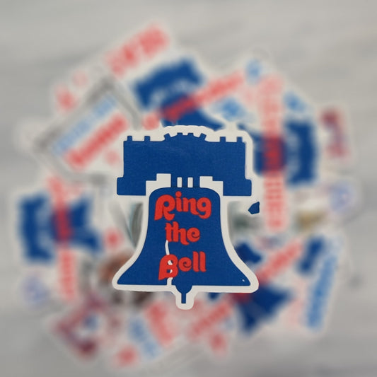 Ring the Bell Phillies Waterproof Sticker for Laptops, Water Bottles, Phones, Tablets, and More