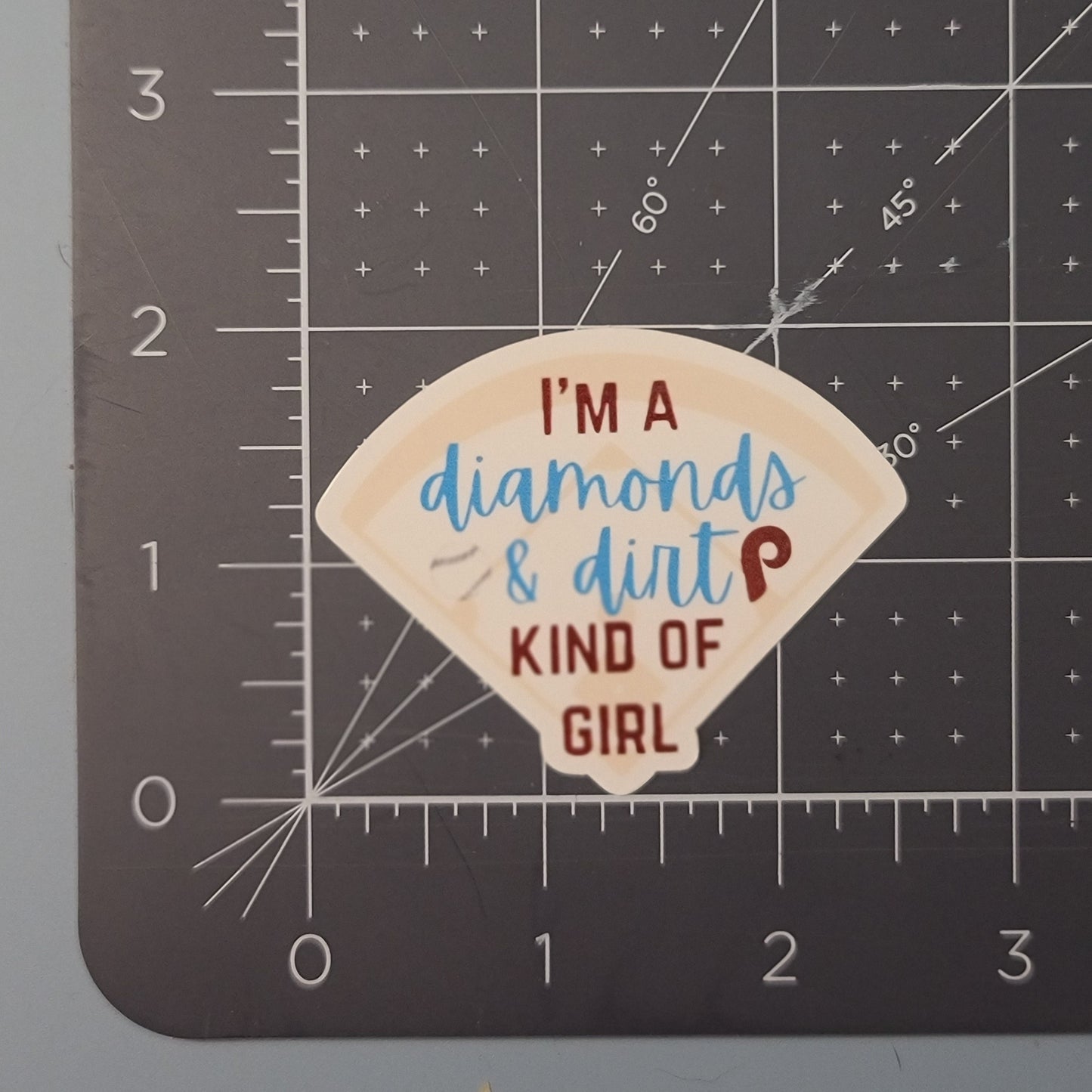 Diamonds and Dirt Phillies Waterproof Sticker for Laptops, Water Bottles, Phones, Tablets, and More