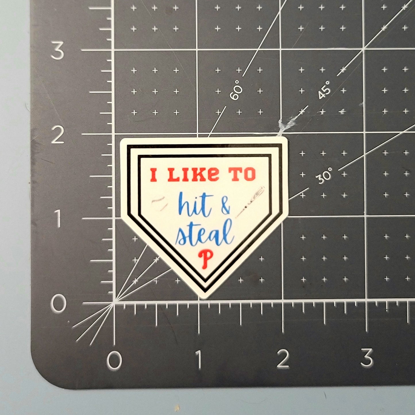 I Like to Hit & Steal Phillies Waterproof Sticker for Laptops, Water Bottles, Phones, Tablets, and More
