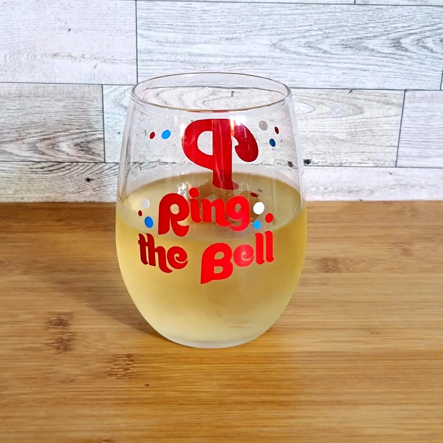 Phillie.s Ring the Bell Wine Glass